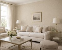 Ronald Redding Designs Vliesbehang – Beige Taupe Damast – Luxe Klassiek Behang – 68,6 x 822 cm – 5,63 m²